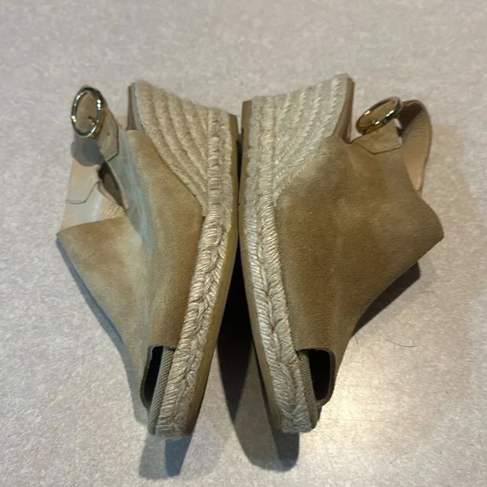 KANNA Tan Suede Slingback Espadrille Wedge